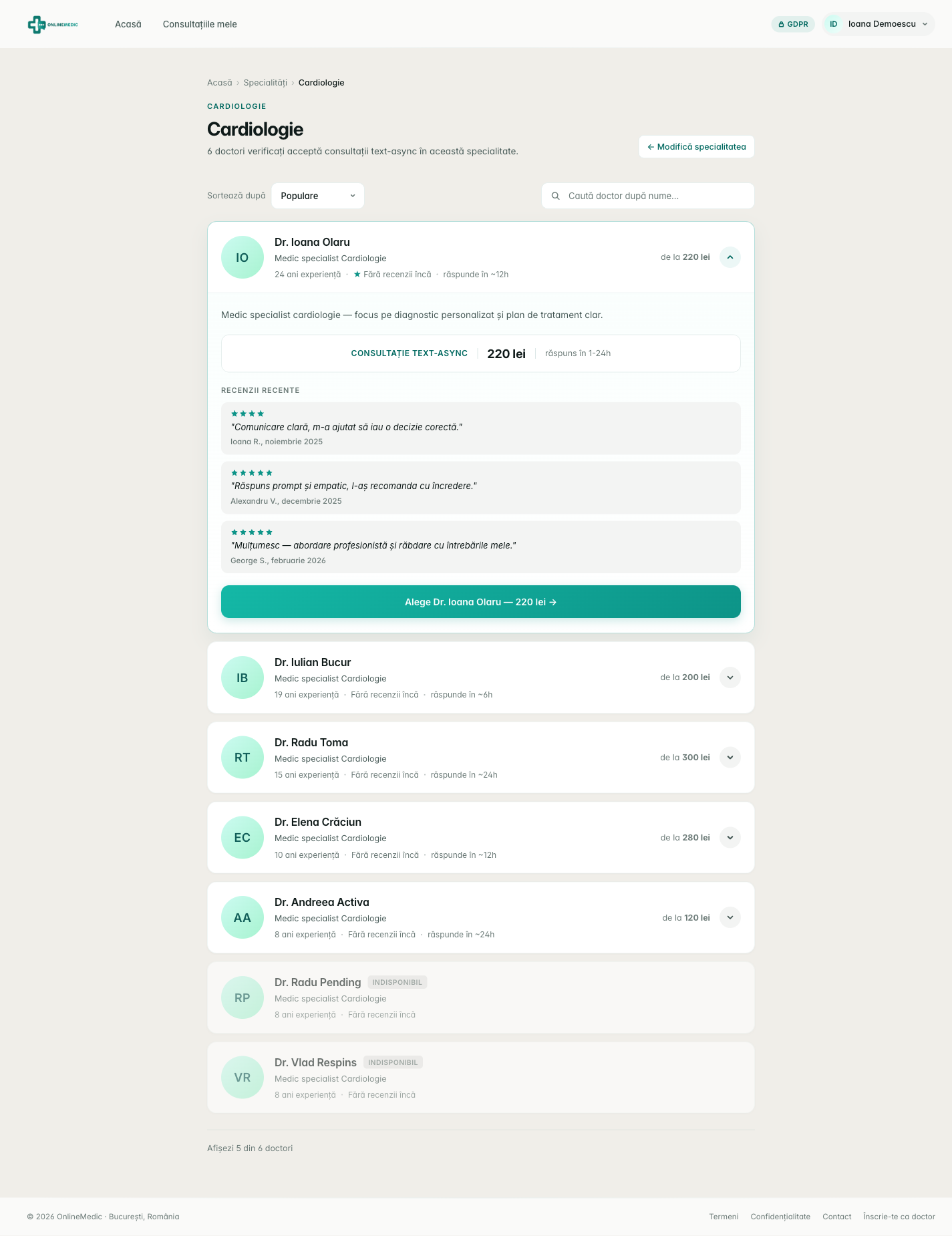 Profil medic extins