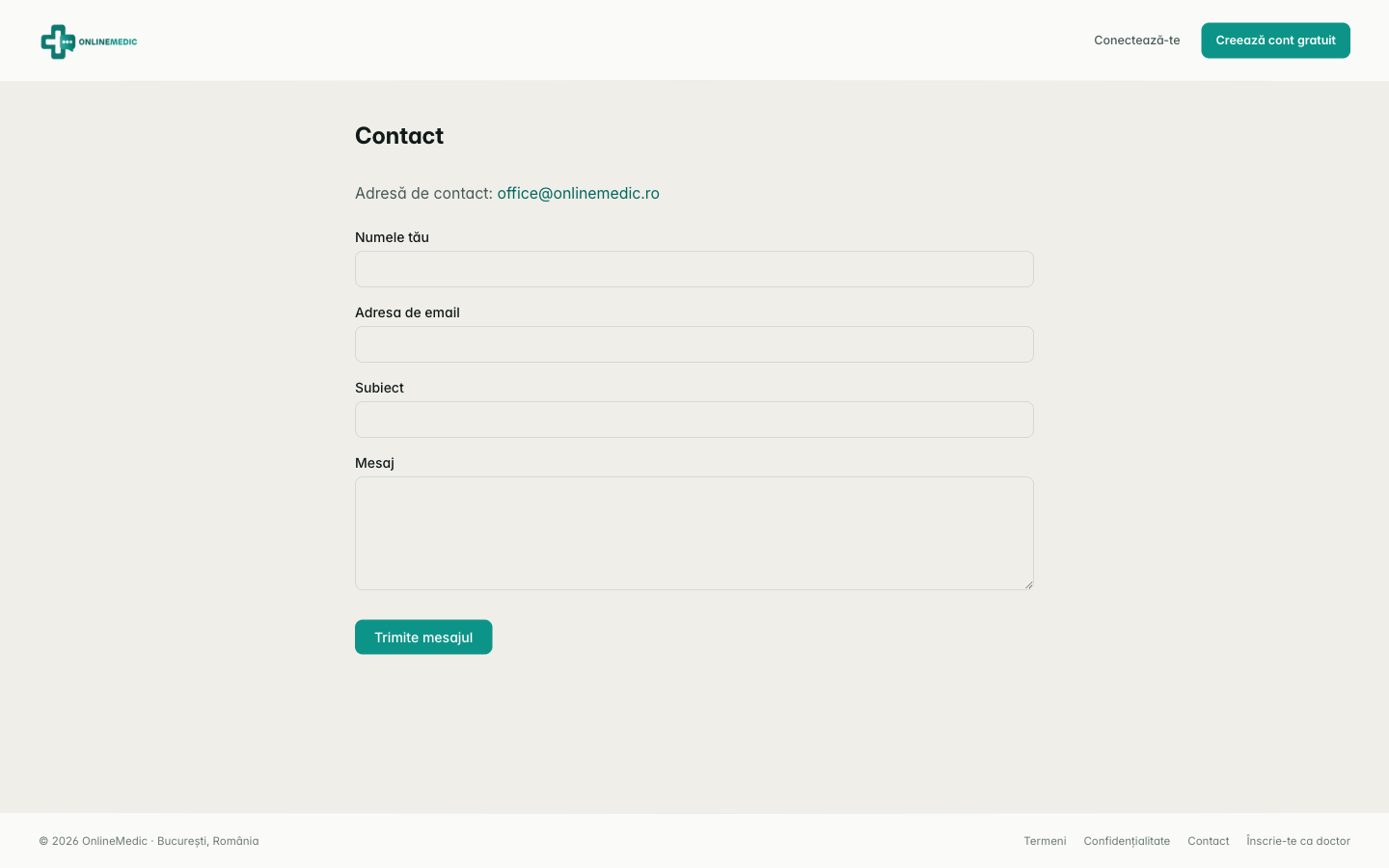 Pagina de contact